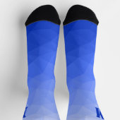 Dunkelblaue geometrische Netzstruktur-Monogramm Socken (Oben)
