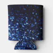 Dunkelblaue, glänzende Imitate Glitzer funkeln Mon Dosenkühler (Rückseite)