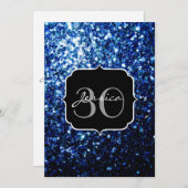 Dunkelblaue, glänzende Imitate Glitzer funkeln Mon Einladung (Vorne/Hinten)