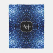 Dunkelblaue, glänzende Imitate Glitzer funkeln Mon Fleecedecke (Vorderseite)