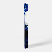 Dunkelblaue, glänzende Imitate Glitzer funkeln Mon iPhone Hülle (Linke Seite)