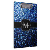 Dunkelblaue, glänzende Imitate Glitzer funkeln Mon Klemmbrett (Rechts)