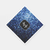 Dunkelblaue, glänzende Imitate Glitzer funkeln Mon Serviette (Ecke)