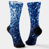 Dunkelblaue, glänzende Imitate Glitzer funkeln Mon Socken (Gewinkelt)