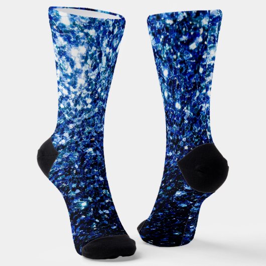 Dunkelblaue, glänzende Imitate Glitzer funkeln Mon Socken (Gewinkelt)