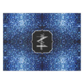 Dunkelblaue, glänzende Imitate Glitzer funkeln Mon Tischdecke (Vorderseite (Horizontal))