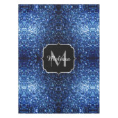 Dunkelblaue, glänzende Imitate Glitzer funkeln Mon Tischdecke (Vorderseite)