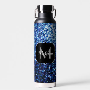 Dunkelblaue, glänzende Imitate Glitzer funkeln Mon Trinkflasche