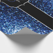 Dunkelblaue, glänzende Imitate Glitzer funkeln Swe Geschenkpapier (Ecke)