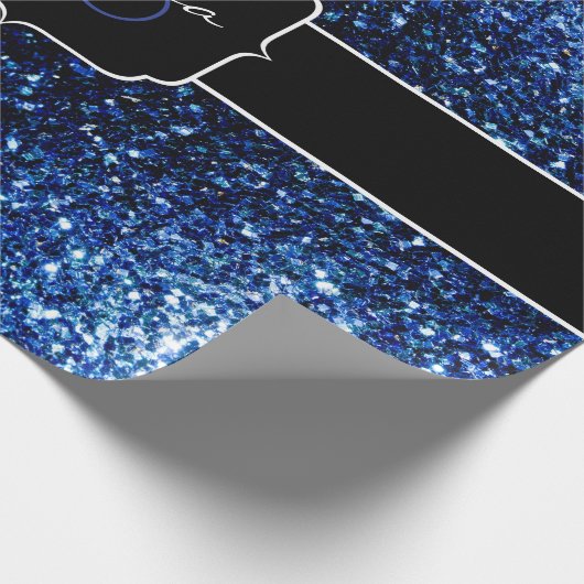Dunkelblaue, glänzende Imitate Glitzer funkeln Swe Geschenkpapier (Ecke)