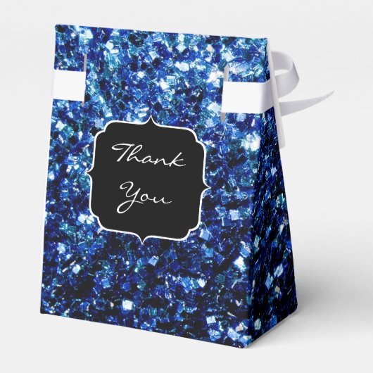 Dunkelblaue, glänzende Imitate Glitzer funkeln Swe Geschenkschachtel (Rückseite)