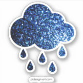 Dunkelblaue, glänzende Imitate Glitzer Glitzern Aufkleber (Vorderseite)