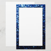 Dunkelblaue, glänzende Imitate Glitzer Glitzern Briefpapier (Vorne/Hinten)