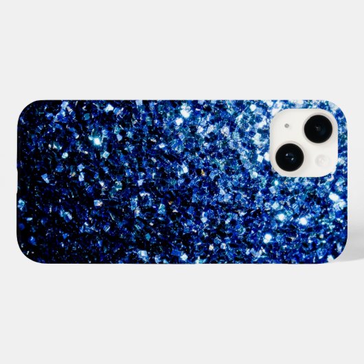 Dunkelblaue, glänzende Imitate Glitzer Glitzern Case-Mate iPhone Hülle (Rückseite (Horizontal))