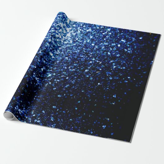 Dunkelblaue, glänzende Imitate Glitzer Glitzern Geschenkpapier (Ungerollt)