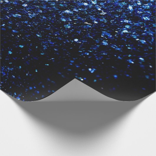 Dunkelblaue, glänzende Imitate Glitzer Glitzern Geschenkpapier (Ecke)