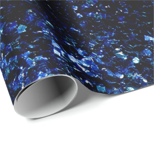 Dunkelblaue, glänzende Imitate Glitzer Glitzern Geschenkpapier (Rolleneckpunkt)