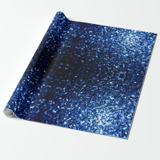 Dunkelblaue, glänzende Imitate Glitzer Glitzern Geschenkpapier (Ungerollt)