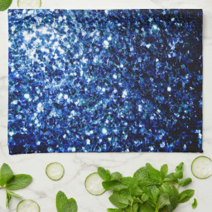 Dunkelblaue, glänzende Imitate Glitzer Glitzern Handtuch