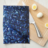 Dunkelblaue, glänzende Imitate Glitzer Glitzern Handtuch (Viertel Falte)