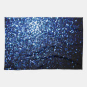 Dunkelblaue, glänzende Imitate Glitzer Glitzern Handtuch (Horizontal)