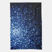Dunkelblaue, glänzende Imitate Glitzer Glitzern Handtuch (Vertikal)