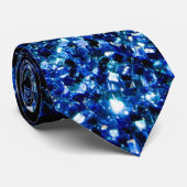 Dunkelblaue, glänzende Imitate Glitzer Glitzern Krawatte (Gerollt)