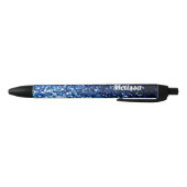 Dunkelblaue glänzende Imitate Glitzer Glitzern per Kugelschreiber (Unterseite)