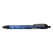 Dunkelblaue glänzende Imitate Glitzer Glitzern per Kugelschreiber (Oberseite)