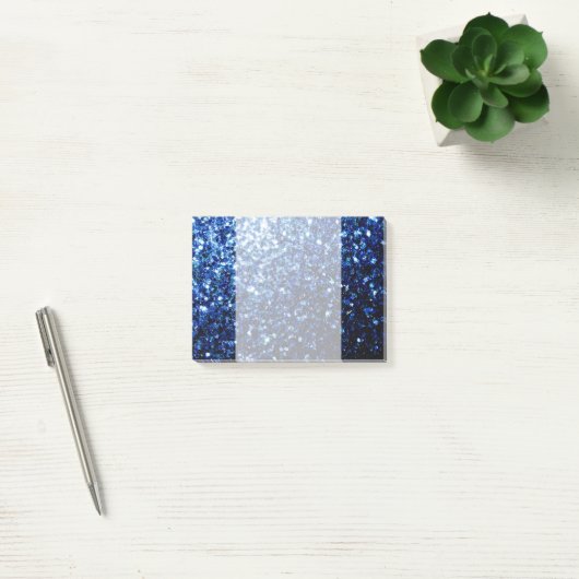 Dunkelblaue, glänzende Imitate Glitzer Glitzern Post-it Klebezettel (Büro)