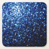Dunkelblaue, glänzende Imitate Glitzer Glitzern Rechteckiger Pappuntersetzer (Vorderseite)