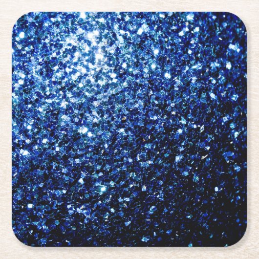 Dunkelblaue, glänzende Imitate Glitzer Glitzern Rechteckiger Pappuntersetzer (Vorderseite)