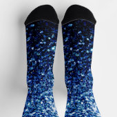 Dunkelblaue, glänzende Imitate Glitzer Glitzern Socken (Oben)