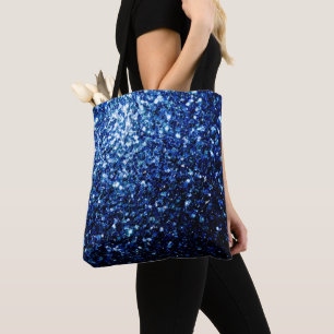 Dunkelblaue, glänzende Imitate Glitzer Glitzern Tasche