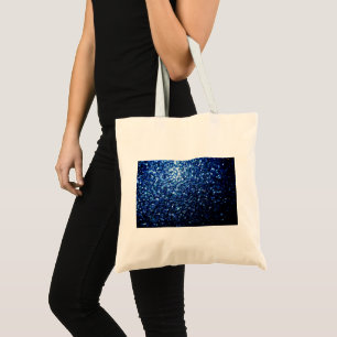 Dunkelblaue, glänzende Imitate Glitzer Glitzern Tragetasche