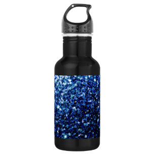 Dunkelblaue, glänzende Imitate Glitzer Glitzern Trinkflasche