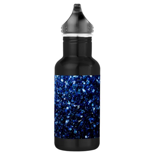Dunkelblaue, glänzende Imitate Glitzer Glitzern Trinkflasche (Rechts)