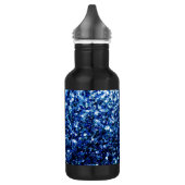 Dunkelblaue, glänzende Imitate Glitzer Glitzern Trinkflasche (Links)