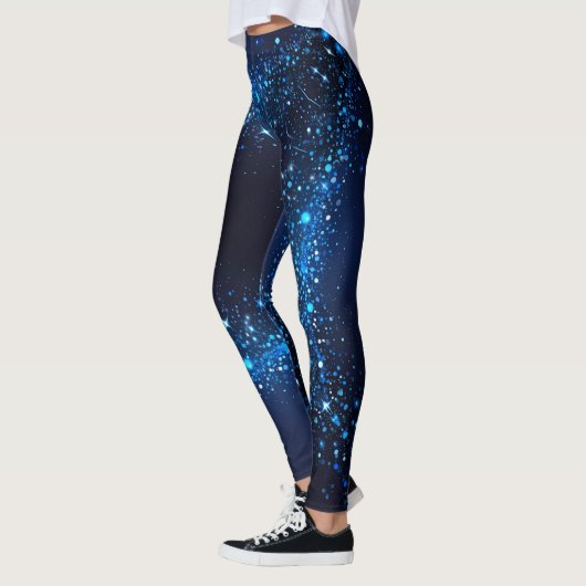 Dunkelblaue Glitzern Leggings (Links)
