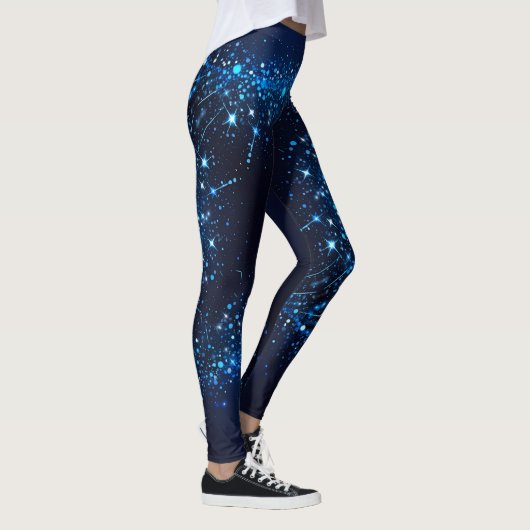 Dunkelblaue Glitzern Leggings (Rechts)