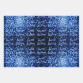 Dunkelblaue Glitzern Sweet 16 elegantes Skriptmust Geschenkpapier Set (Vorderseite 2)