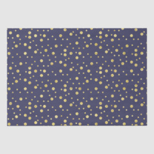 Dunkelblaue goldene Chic-Punkte-Tissue-Papier Seidenpapier