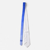 Dunkelblaue Gradientengeometrie Monogramm Krawatte (Rückseite)