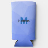 Dunkelblaue Gradientengeometrie Monogramm Selters Dosenkühler (Vorderseite)