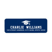 Dunkelblaue Graduierungskappe Rücksendeadresse (Vorne)