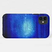 Dunkelblaue Grunge-Wand-Grafik-Design Case-Mate iPhone Hülle (Rückseite (Horizontal))
