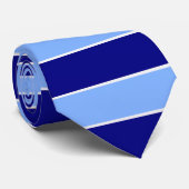 Dunkelblaue, hellblaue, horizontale Streifen Krawatte (Gerollt)