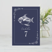 Dunkelblaue Hochzeitsstimmung in der rustikalen Ti Einladung (Stehend Vorderseite)