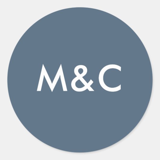 Dunkelblaue Hochzeitsticker Runder Aufkleber (Vorderseite)