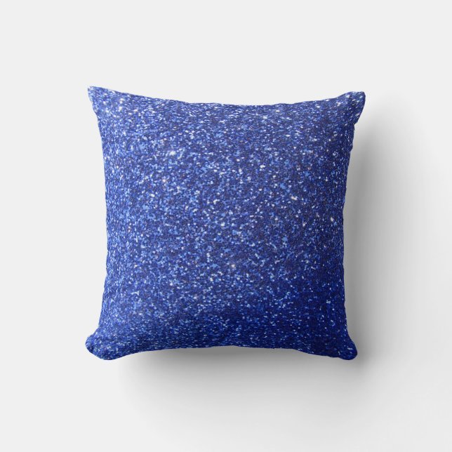 Dunkelblaue Imitat-Glittergraphik Kissen (Vorderseite)